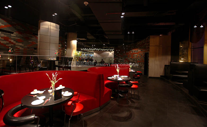 香江匯時尚餐廳2000平用餐區(qū)裝修設計實景圖
