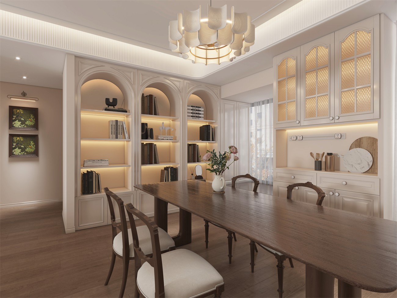 建發(fā)縵云147平法式風(fēng)格客餐廳裝修效果圖