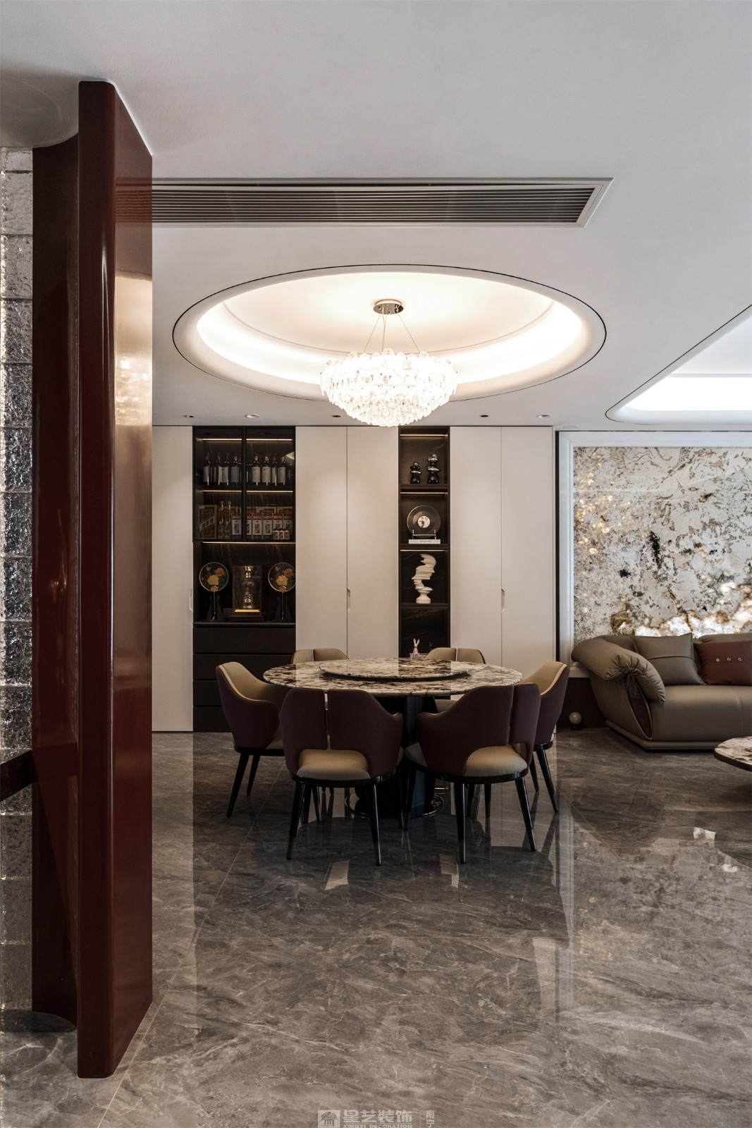 建發(fā)五象印月300平現(xiàn)代輕奢餐廳裝修效果圖